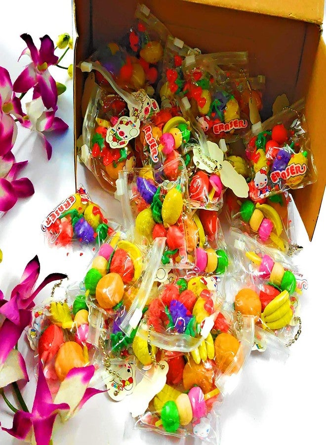 Holywell ممحاة/مطاطة على شكل فواكه وخضراوات من هوليويل®، هدايا عيد ميلاد للأطفال (عبوة من 3 قطع) - ألوان متعددة. - Image 2